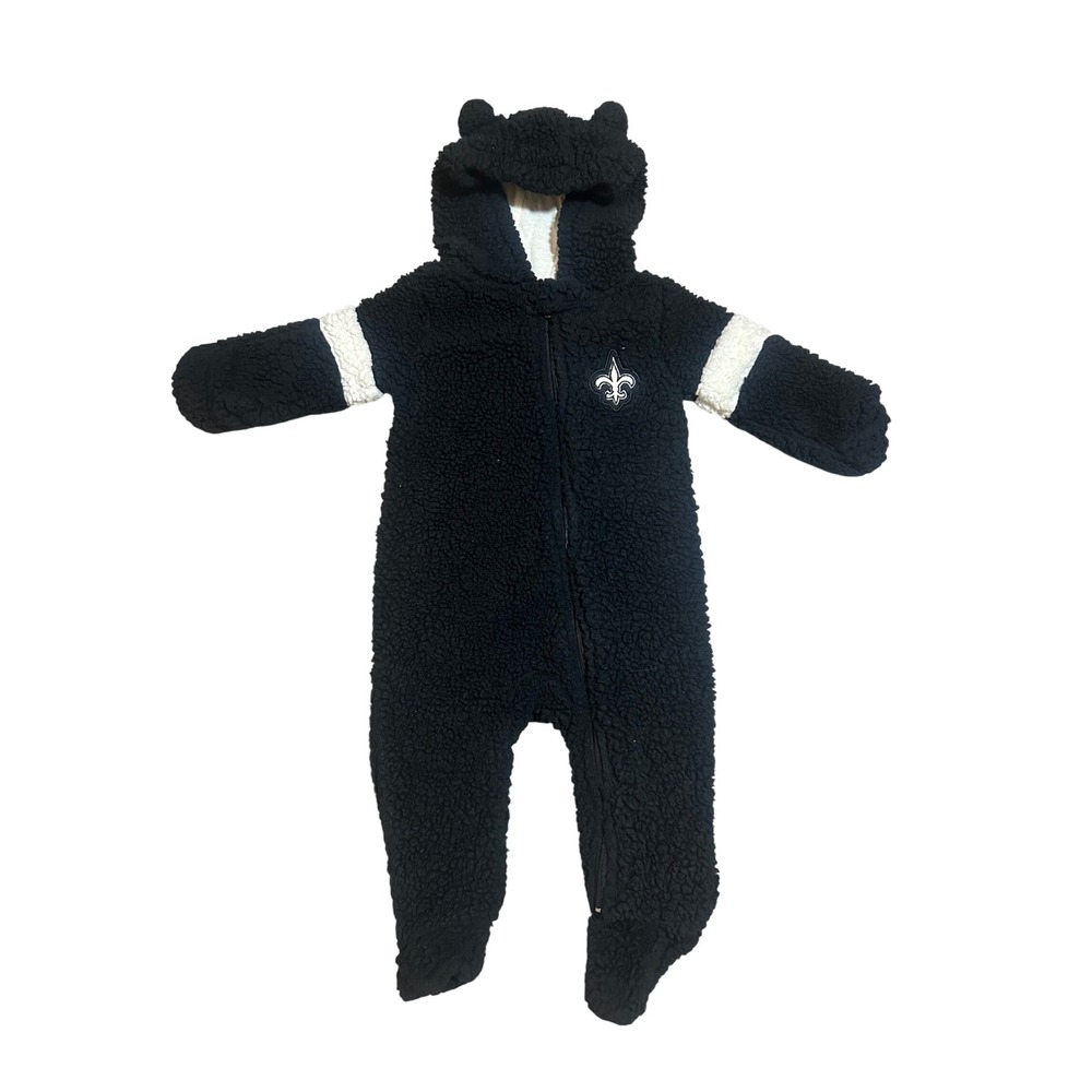 Baby NFL New Orleans Saints Black Sherpa Fleece Suit 6/9 Months